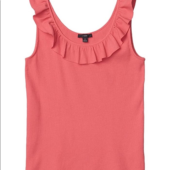 JCREW Rib Ruffle neck tank - Picture 2 of 3